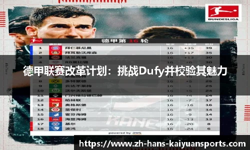 德甲联赛改革计划：挑战Dufy并校验其魅力